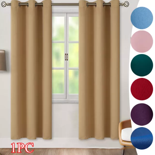 Luxury Soft Heavy Thermal Blackout Shading Curtains Ready Made Eyelet Ring Top