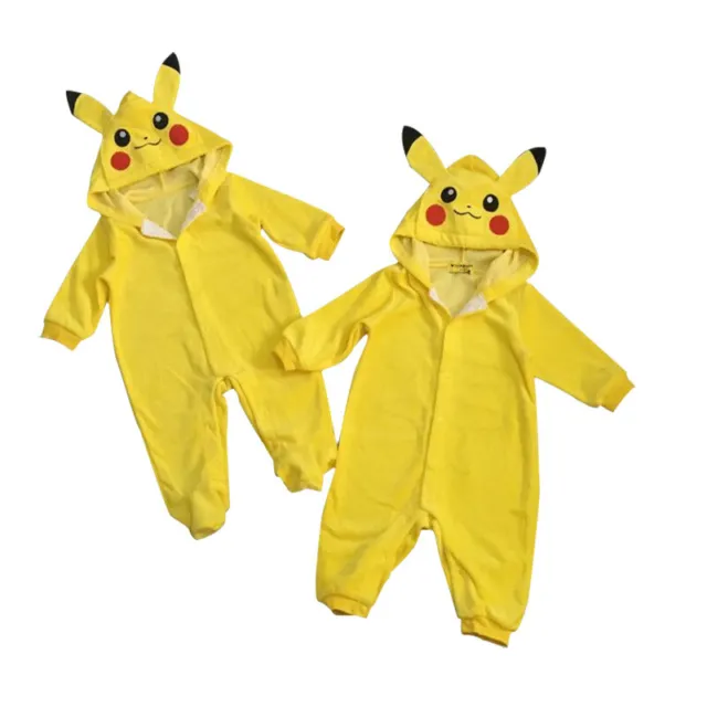 Pikachu Costume Bodysuit Romper Jumpsuit Outfits Newborn Baby Boy Girl Dinosaur