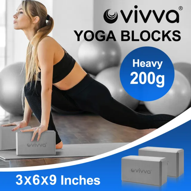 Vivva Yoga Block Brick Foaming Home Exercise Practice Gym Sports Tool Grey