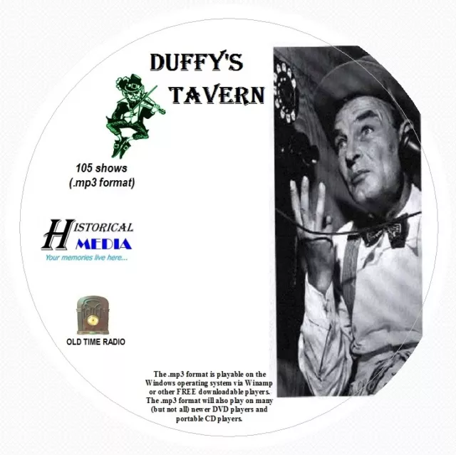 DUFFY'S TAVERN - 105 Shows Old Time Radio In MP3 Format OTR 1 CD