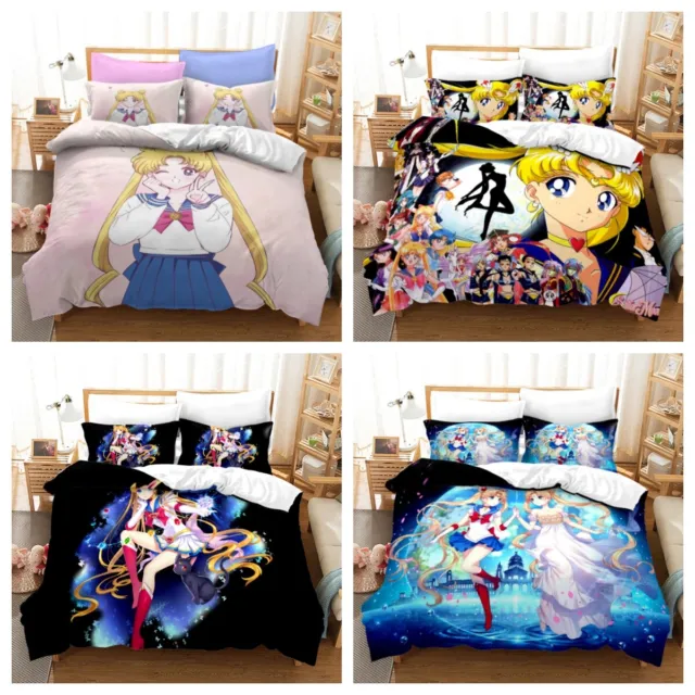 Ropa de cama para niñas 3D Sailor Moon Ropa de cama para niños 135x200 200x200cm
