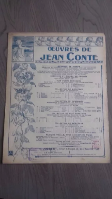 Oeuvres De Jean Conte Et J.walter Pour Violon Partition C.joubert Be