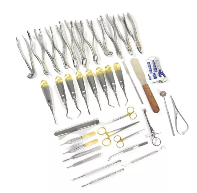 German 75 Pc Oral Dental Surgery Extracting Elevators Forceps Instrument Kit Set