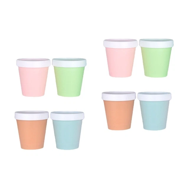 8 pz Contenitori per conservazione alimenti con coperchi bottiglia gelato vuoto barrette Pp