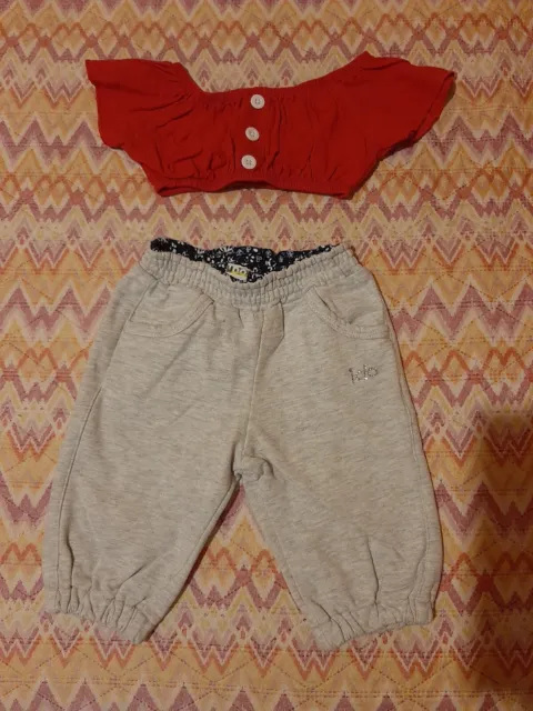 Set Top Rosso+ Pantalone Bambina