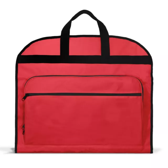 39" Business Garment Bag Cover Suits Dresses Clothing Foldable Pockets Red