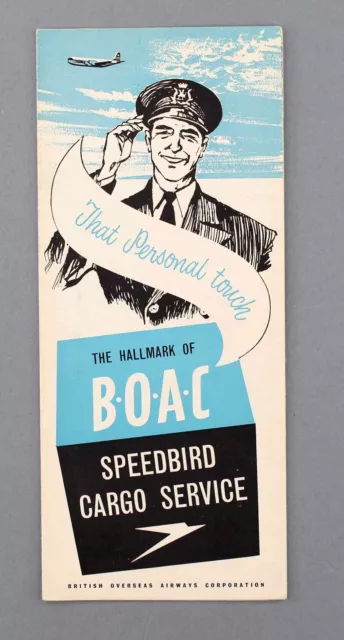 Boac Speedbird Cargo Service 1957 Vintage Airline Brochure B.o.a.c.