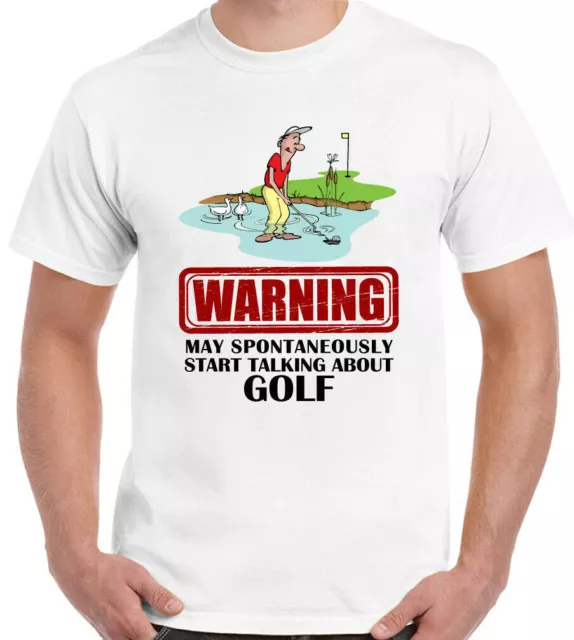 T-shirt da golf può iniziare spontaneamente a parlare di uomo divertente borsa mazza ferro da sole