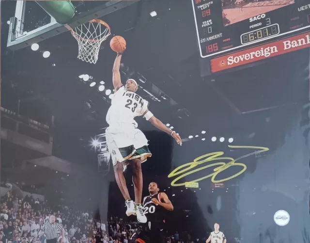 VTG LeBron James Rookie Rare Hand Signed 10x8 Autographed High School PCA COA