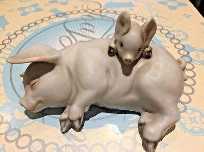 Cute Pig & Piglet Figurine by House of Global Harvey Knox Pottery Vintage