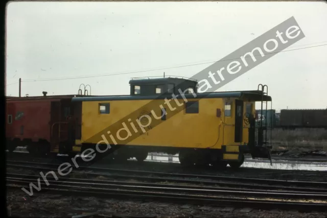 Orig. Slide Chicago & North Western CNW 604 Caboose Proviso ILL 3-71