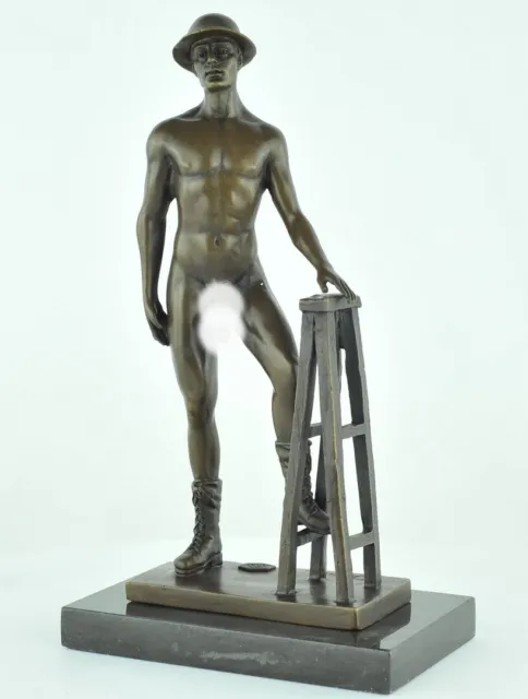 Estatua Atleta Sexy Art Deco Estilo Art Nouveau Estilo Bronce sólido 2