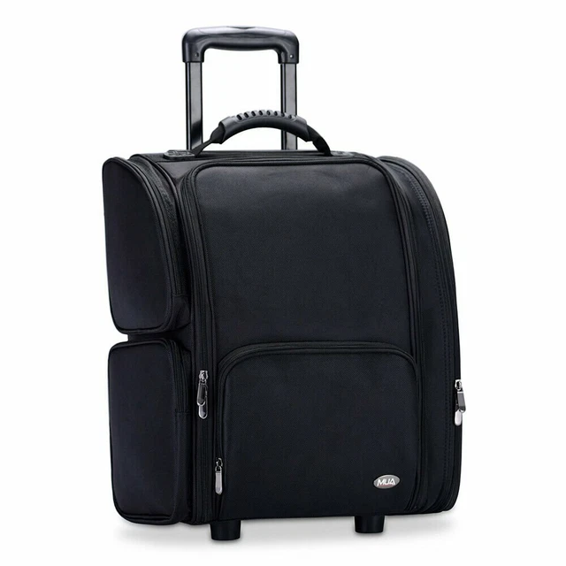 Estuche de transporte cosmético profesional de maquillaje rodante con bolsas organizadoras extraíbles