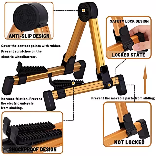 Soporte para guitarra de aleación Meideal FP-20 soporte de tacón mono eléctrico plegable premium