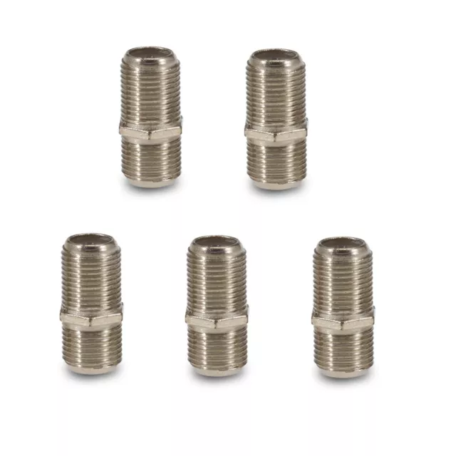 5 X Joiner Barrels Connector F Plug Coupler Adaptor For Sky + HD TV Coax Cable