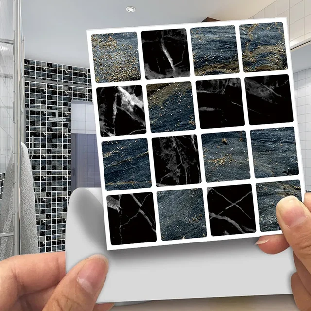 30X pegatinas de mosaico pegatinas pegadas en baño cocina hogar calcomanía de pared autoadhesivas