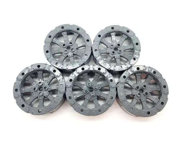 LEGO 5 x Rad 55817 Wheel Wagon Viking neues dunkelgrau Dark Bluish Gray