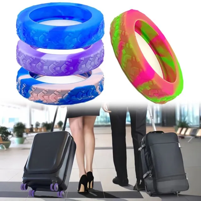 8PCS/Set Silicone Suitcase Wheels Protection Cover  Luggage