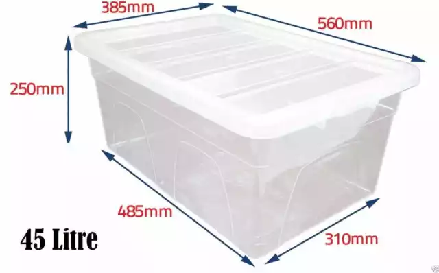 Strong Plastic Stackable Storage Box Boxes With Lid Clear Containers Home Office