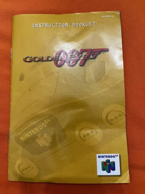 GOLDENEYE 007 ~ Nintendo 64 Instruction Booklet ~ Amazing Condition ~ Golden Eye