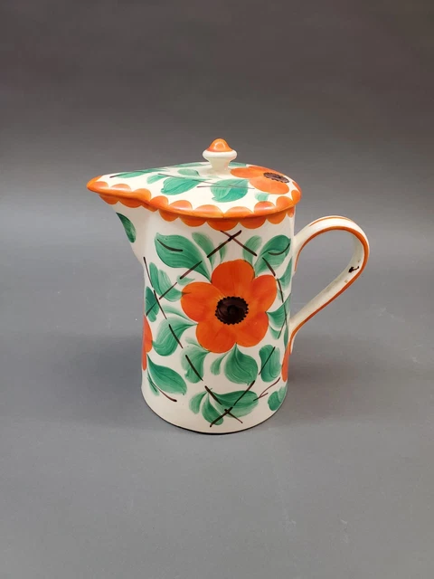 Vintage Ditmar Urbach Flowered Pitcher with Lid. Made in Czechoslovakia