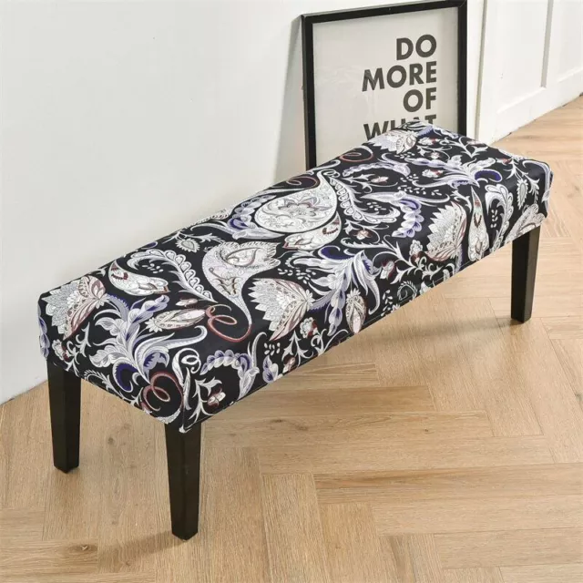 Floral Bench Cover Room Stretch Piano Stool Cover Rectangle Bed Long Stool Cover