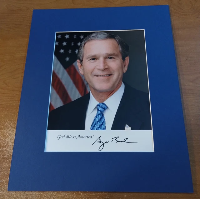 President George W. Bush Authentic White House Signed Promotional Photo - Matted
