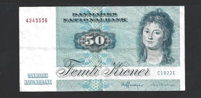 Billet de banque du Danemark 50 kroner 1982 très beau