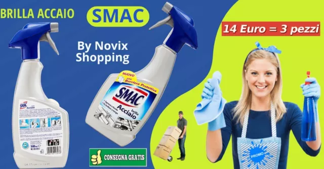 SMAC BRILLA Acciaio Detergente Spray Azione Anticalcare 500ML X 3 PEZZI EUR  14,00 - PicClick IT