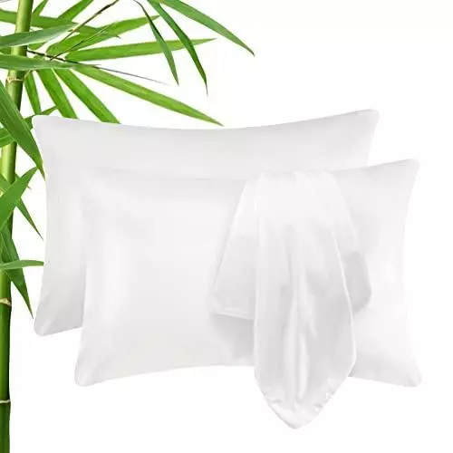 CozyLux 100% Cooling Organic Bamboo Pillowcases Set of 2 Standard/Queen Size
