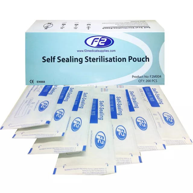 F2 Medical Supplies Self Sealing Sterilisation Pouches