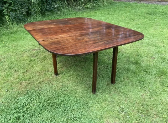 Antique Georgian Mahogany Gate Legged Drop Leaf 6-8 Seater Dining Table #M