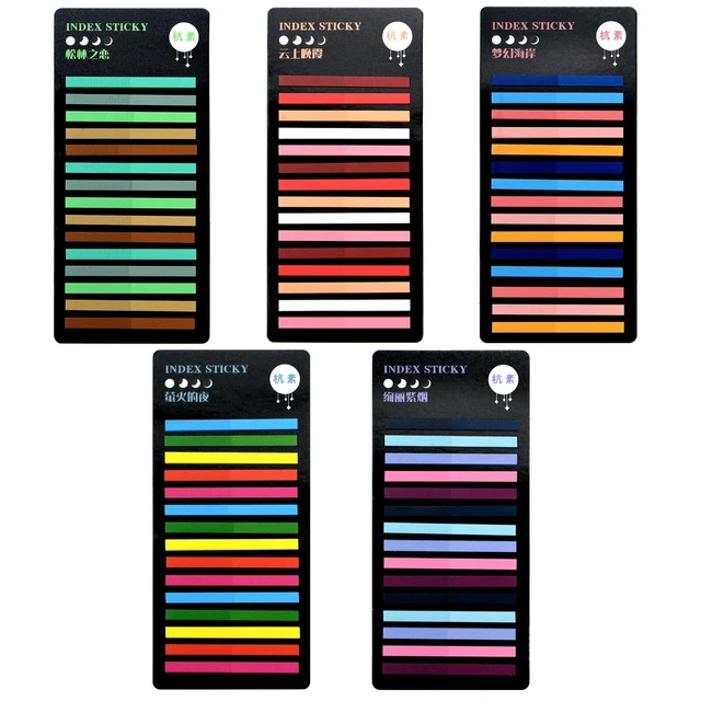 1500Pcs Highlighter Tape,Neon Highlighter Long Page Markers Sticky Index Tabs