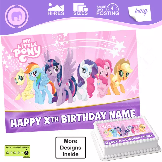 My Little Pony Cake Topper Decoration Icing Personalised sizes inc Costco