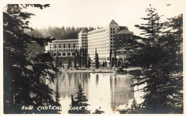 Postcard Canada Alberta Rocky Mountains RPPC Chateau Lake Louise Banff Park