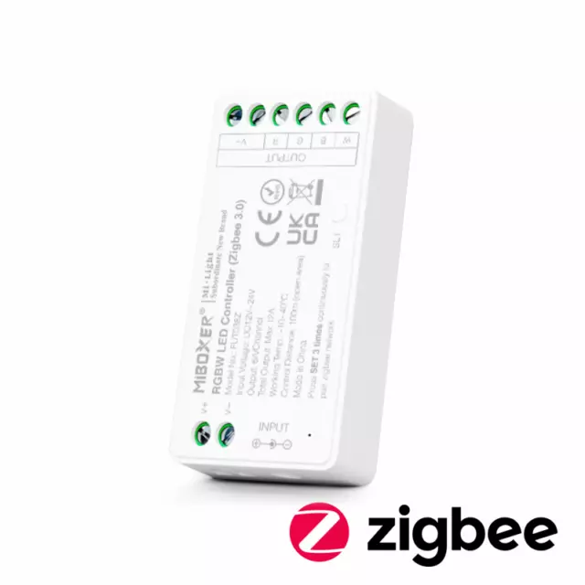 MiBoxer Zigbee Empfänger Controller 12/24V "12A" | Zigbee 3.0 | RGB+CCT FUT039Z