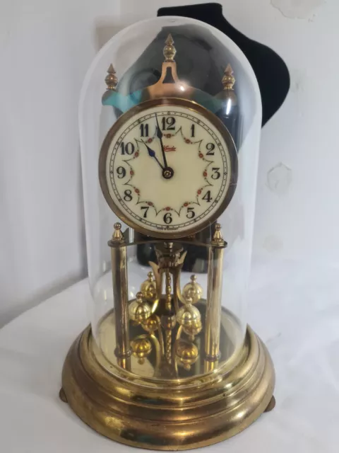 Kundo Anniversary Clock 400 Day Kieninger Obergfell West Germany Plastic Dome