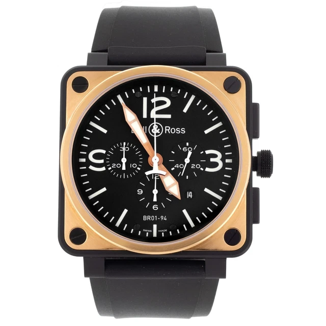 Bell & Ross BR01-94 Chronograph Black Dial Rose Gold PVD Steel 46mm Bell & Ross BR01-94 Chronograph Black Dial Rose Gold PVD Steel 46mm