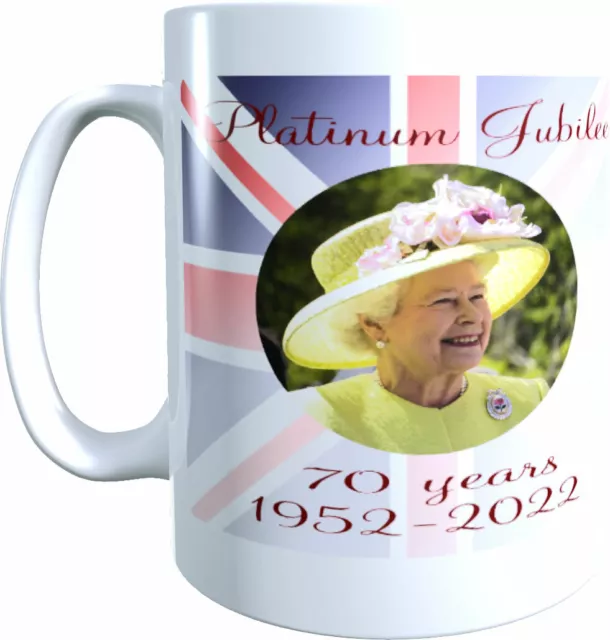 Queen Elizabeth II Platinum Jubilee 70 Years Cup Mug Gift Present Souvenir 2022