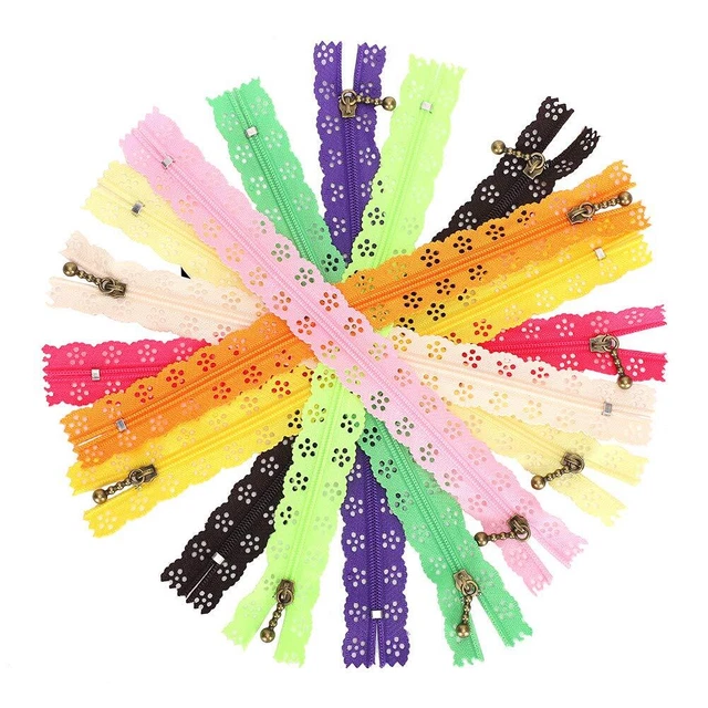 HKK 10 Cerniere Invisibili 61 Cm – Nastro In Pizzo, Colore #4, Confezione Da 10 Assortiti, Per Abiti Eleganti E Sartoria, Certificazione OEKO-TEX