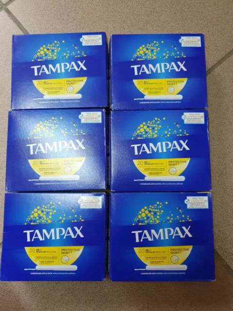 6 Boîtes de 20 Tampax protective skirt