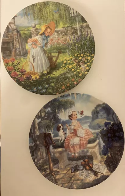 Knowles Collector Plates Gustafson LITTLE MISS MUFFET & MARY MARY QUITE CONTRARY