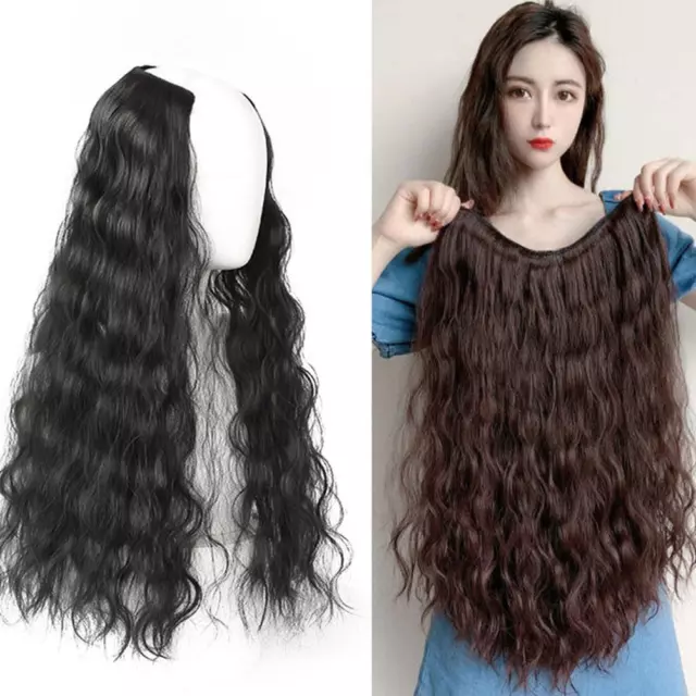 45cm,55cm,65cm Wig Female Long Curly Hair U-Shaped Big Wave Fluffy One Piec M4T9