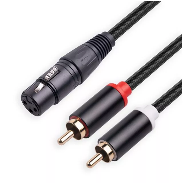 3 Pin XLR Female to Dual RCA Male Y Splitter Cable,Mixer Amplifier Audio