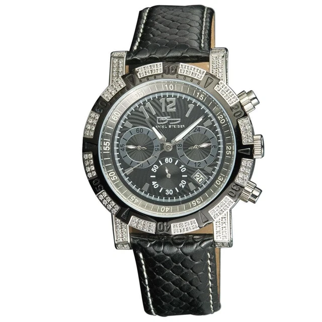 Daniel Steiger Men's  Rialto Chronograp L316 Steel Watch With Simulated Diamonds