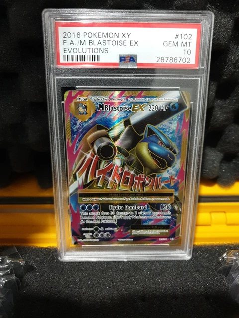 Full Art Holo Foil Mega M Blastoise EX 102/108 Pokemon XY Evolutions PSA 8
