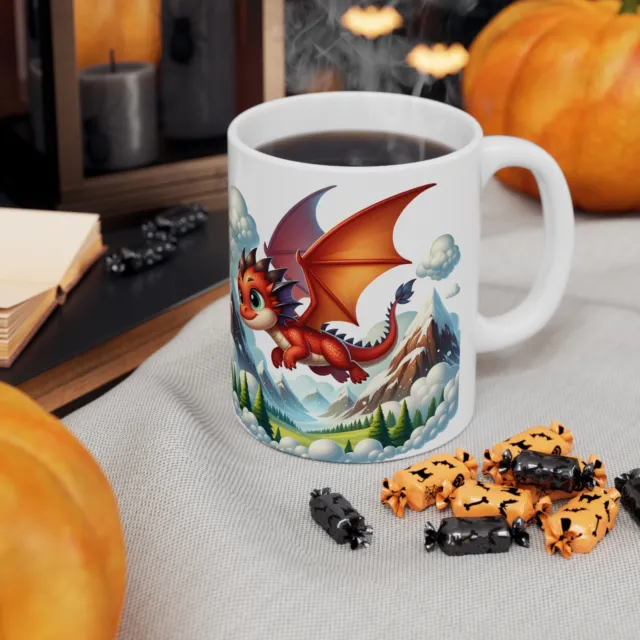 Cute Flying Dragon, Valentine & Birthday Gift,, Ceramic Mug 11oz