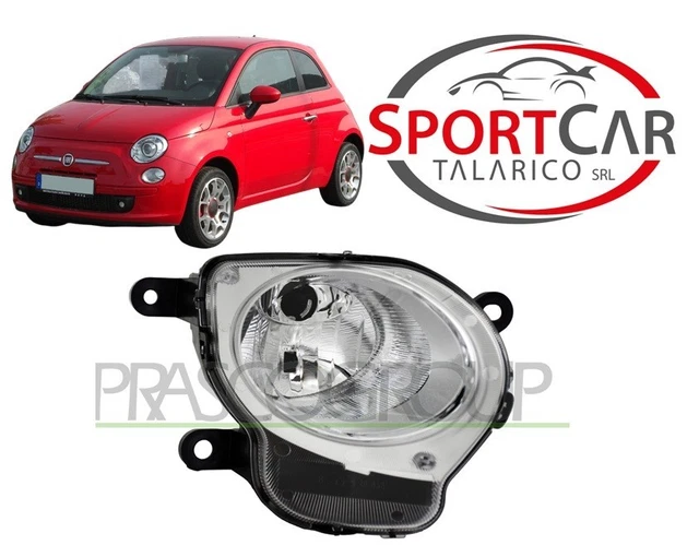 Faro Antinebbia Sinistro Per FIAT 500 2007 - Luce Di Posizione Proiettore H1, Omologato Per Strada