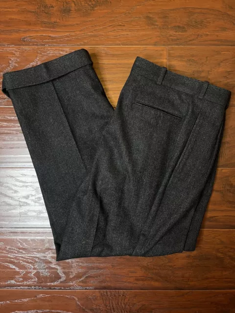 VINTAGE Polo Ralph Lauren Pants Mens 38x34 (36x28) Dark Gray Wool Blend Trousers