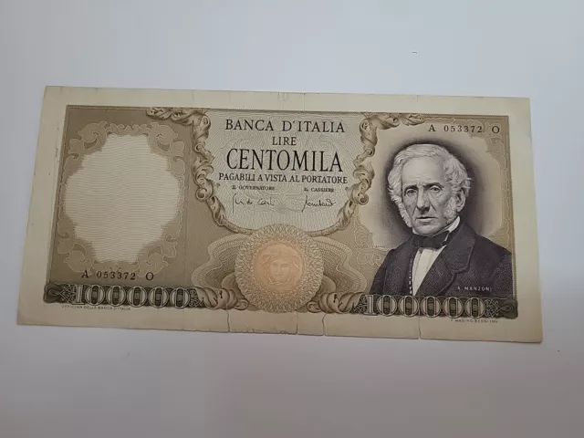 Banconota 100000 Lire Manzoni